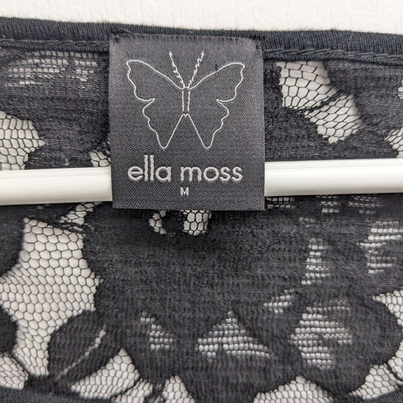 Ella Moss black lace long sleeves top - Picture 5 of 8